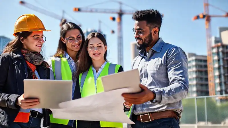 Estudiantes de ingeniería civil colaboran en obra