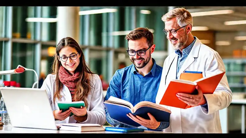 Estudiante aprende con profesor en universidad moderna
