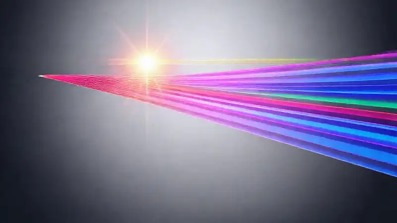 Ondas de luz polarizada y espectro colorido