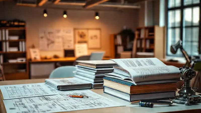 Estudio de ingeniería con herramientas y planos