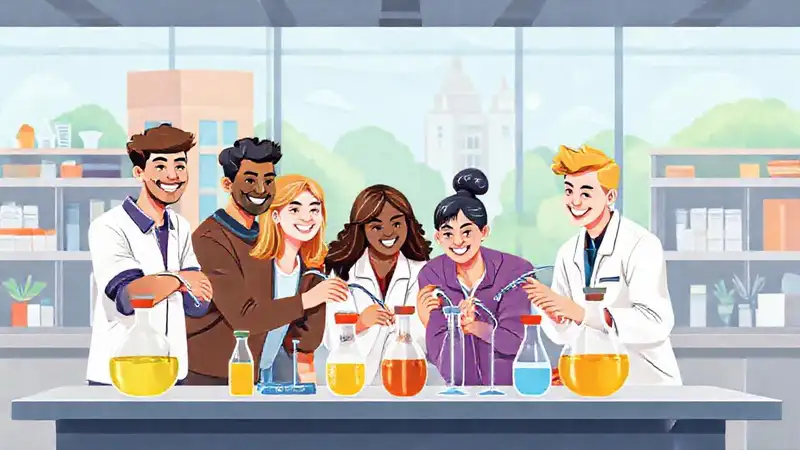 Estudiantes colaborando en un laboratorio universitario