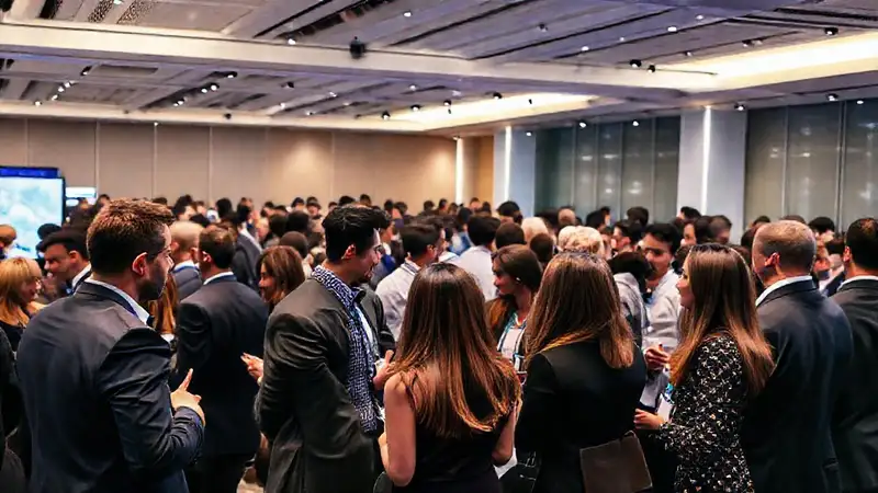 Evento de networking con profesionales, conversación y energía