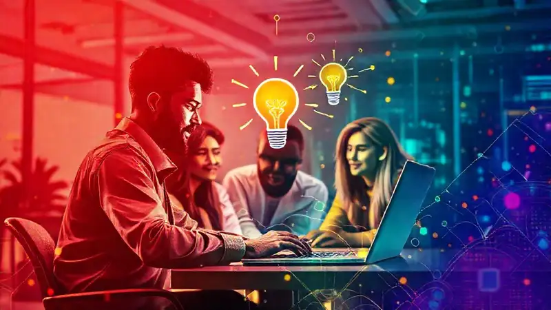 Equipo diverso codifica ideas en oficina moderna