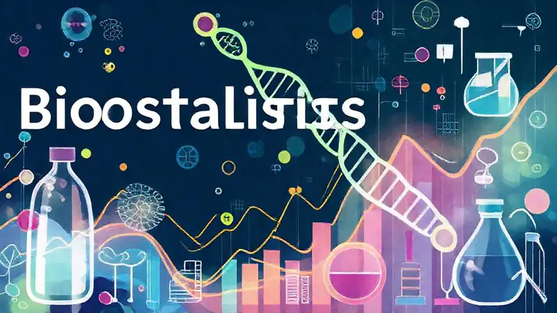 Portada moderna de bioestadística con gráficos