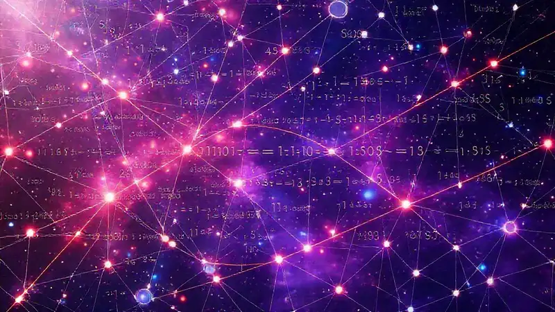 Fórmulas, cosmos, patrones, estilo futurista minimalista
