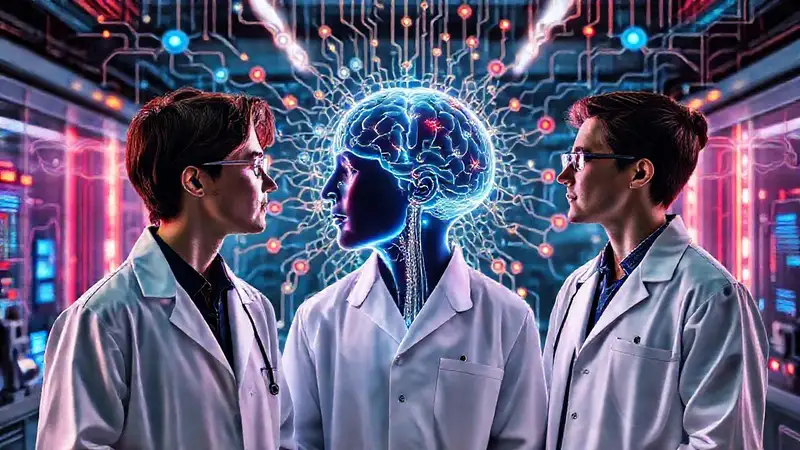 Interfaz cerebral futurista en entorno de investigación