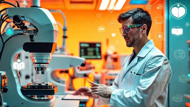 Ingeniero biomédico en laboratorio innovador y futurista