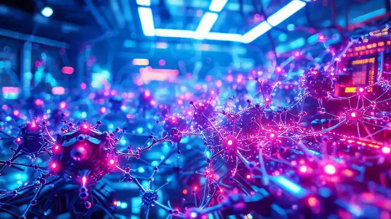 Nanomateriales futuristas y tecnología avanzada brillante