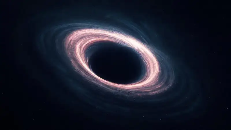 Agujero negro en espacio futurista y misterioso