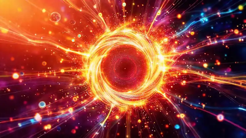 Arte futurista de física cuántica brillante