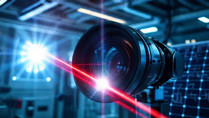 Tecnología moderna y ciencia en luces y lentes