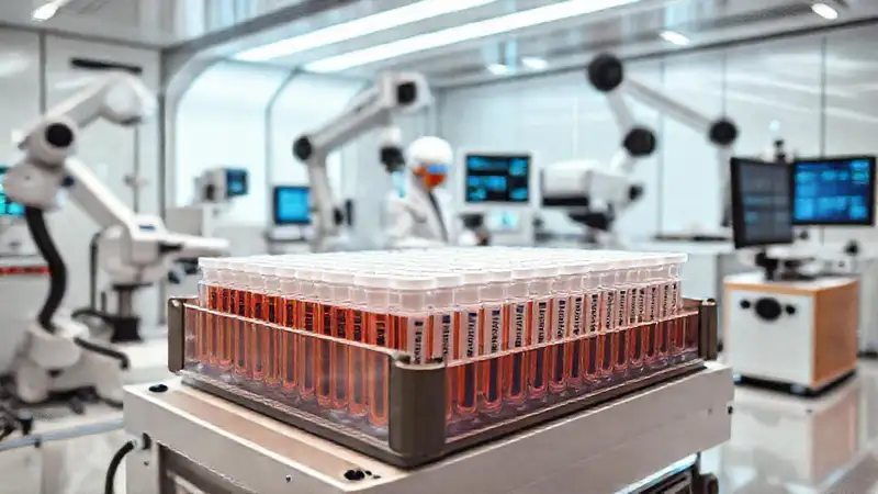 Contenedores tecnológicos en laboratorio futurista innovador
