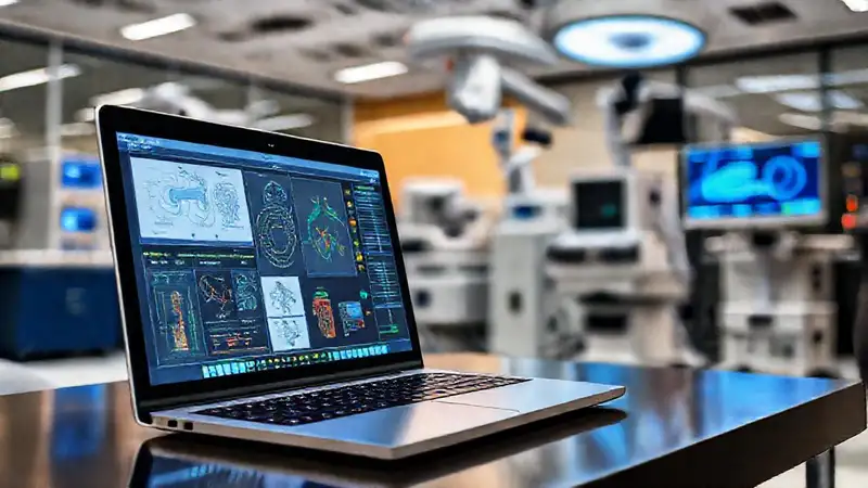 Laptop con software de ingeniería biomédica