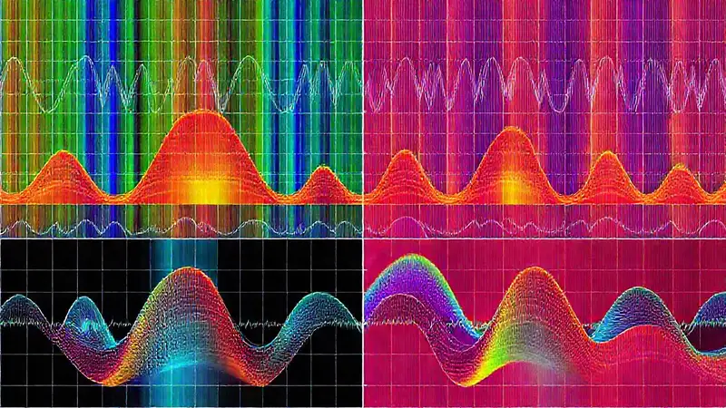 Representación visual vibrante de análisis frecuencial