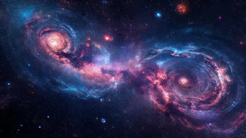 Universo vibrante y detallado en formación cósmica