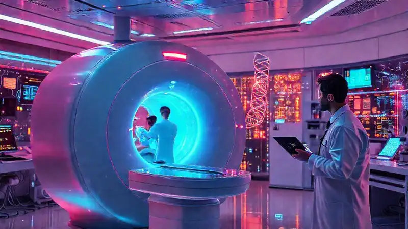 Escáner MRI y ciencia avanzada futurista