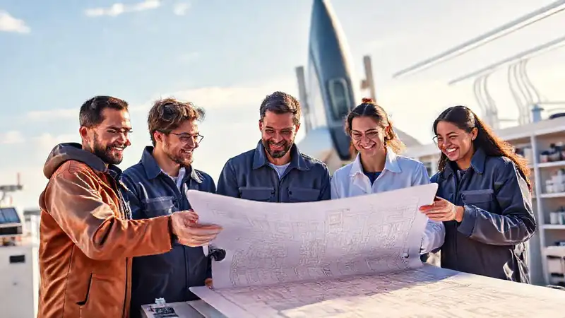 Ingenieros colaboran en diseño espacial optimista