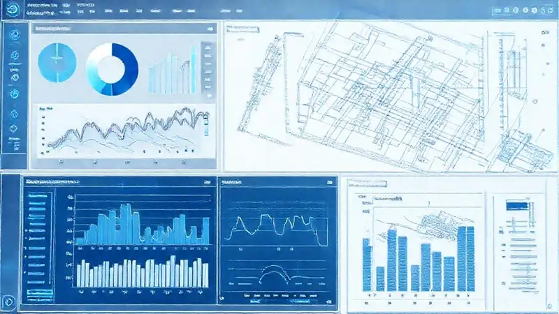 Interfaz profesional de ingeniería con gráficos digitales