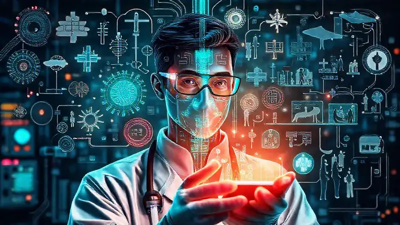 Ingeniero biomédico futurista innovando con ética y tecnología