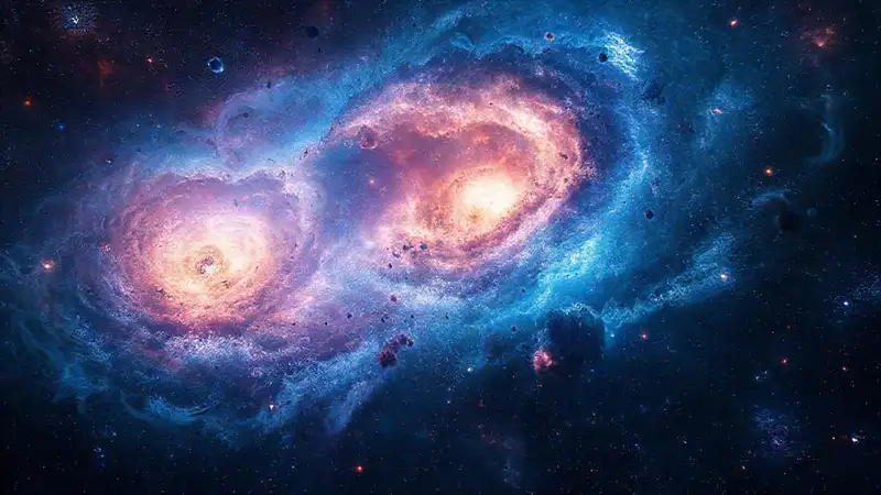 Espacio cósmico con galaxias y estrellas vibrantes