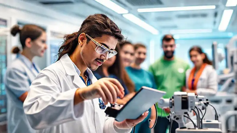 Ingeniero biomédico innovador en colaboración hospitalaria