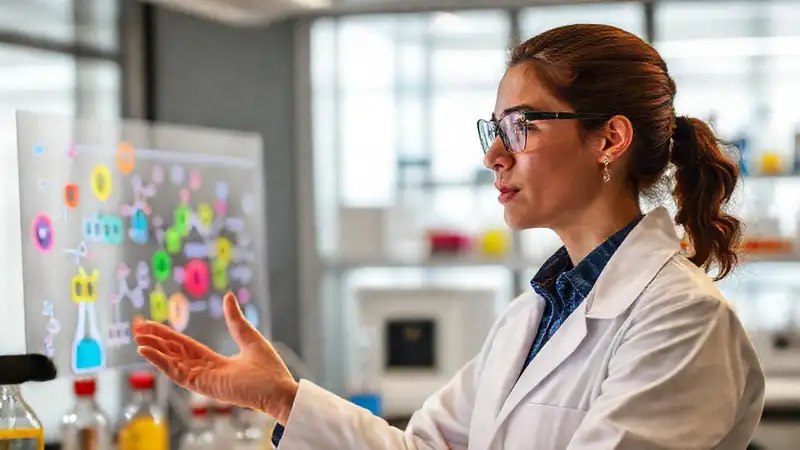 Estudiante de ingeniería química presenta en laboratorio