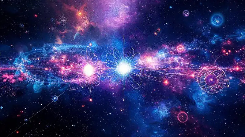 Imágenes científicas del universo y partículas